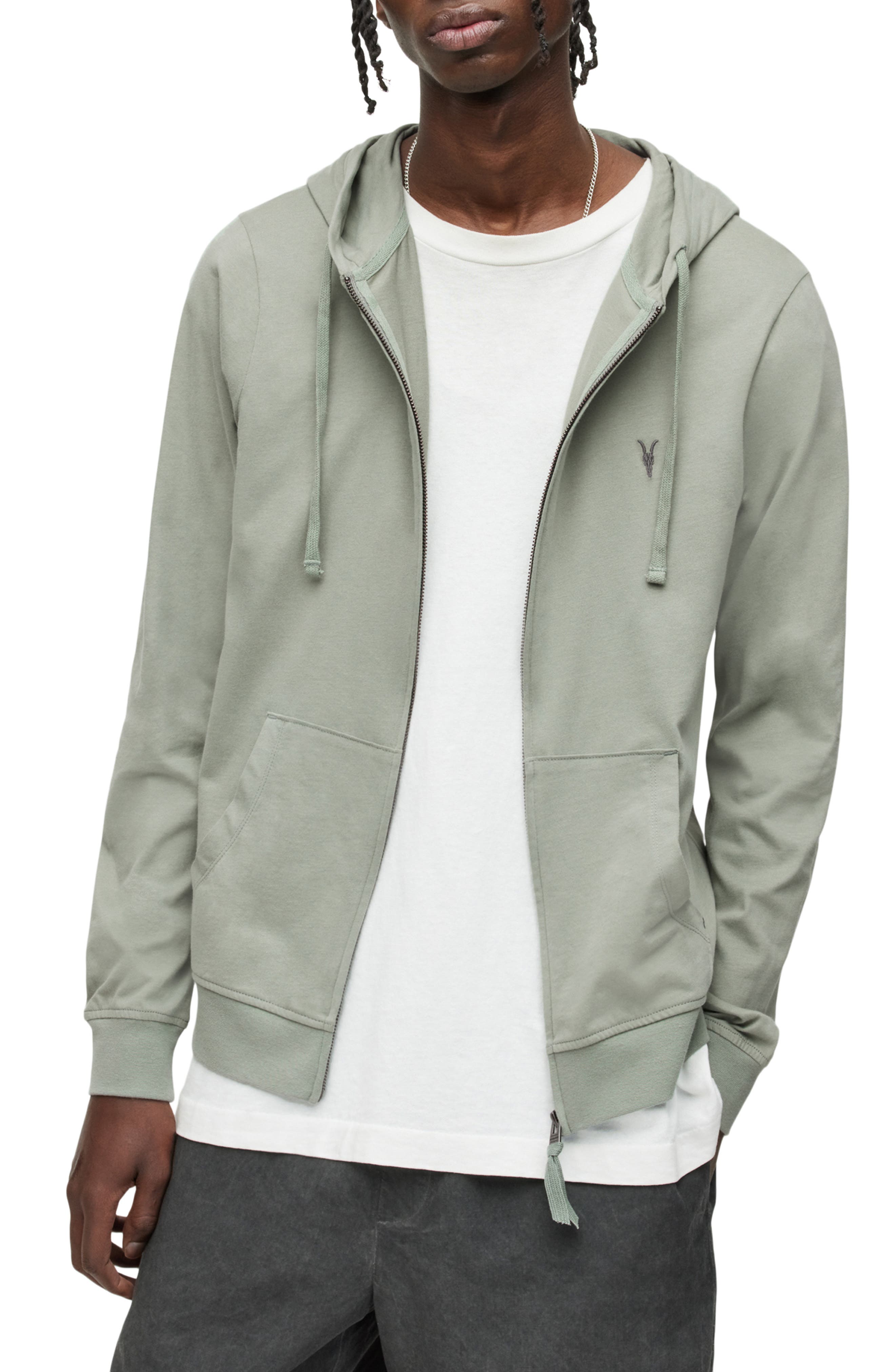 all saints brace full zip hoodie