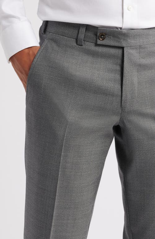 Shop Ted Baker London Jerome Trim Fit Soft Constructed Wool Dress Pants In Grey