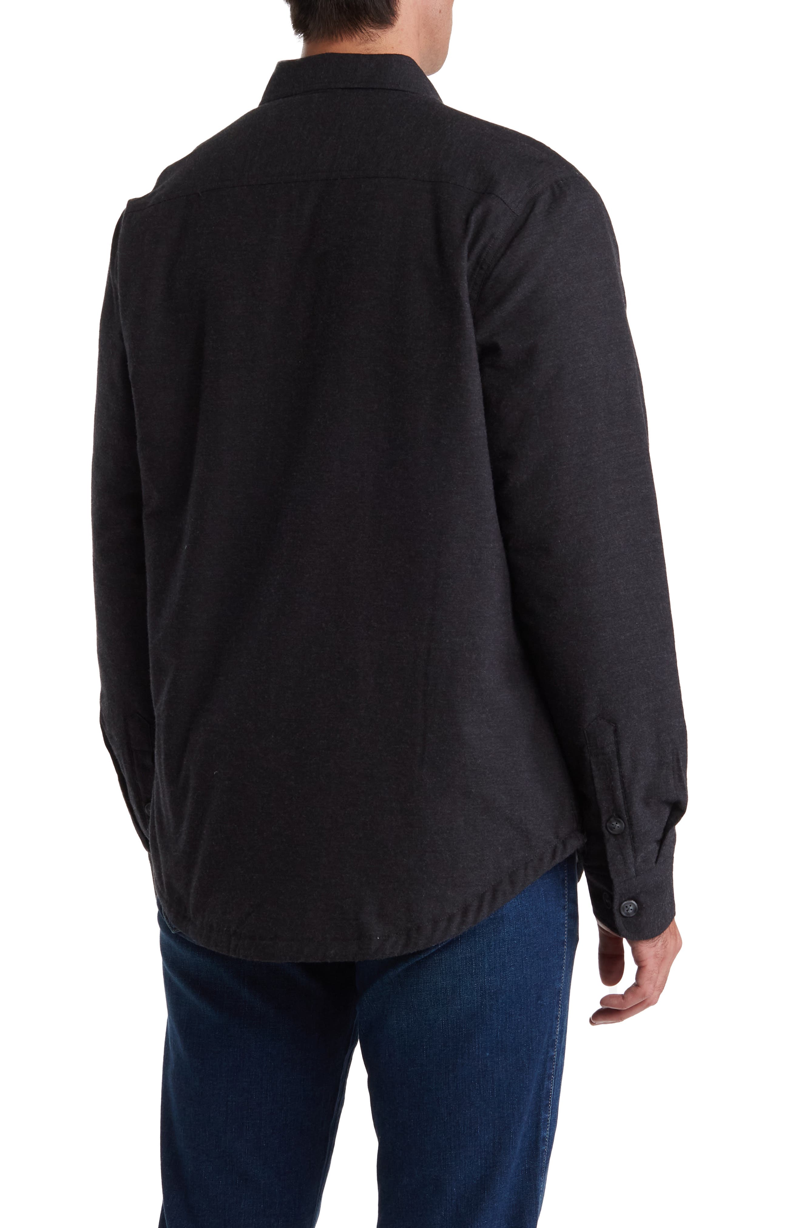 Faux Shearling Lined Flannel Jacket 