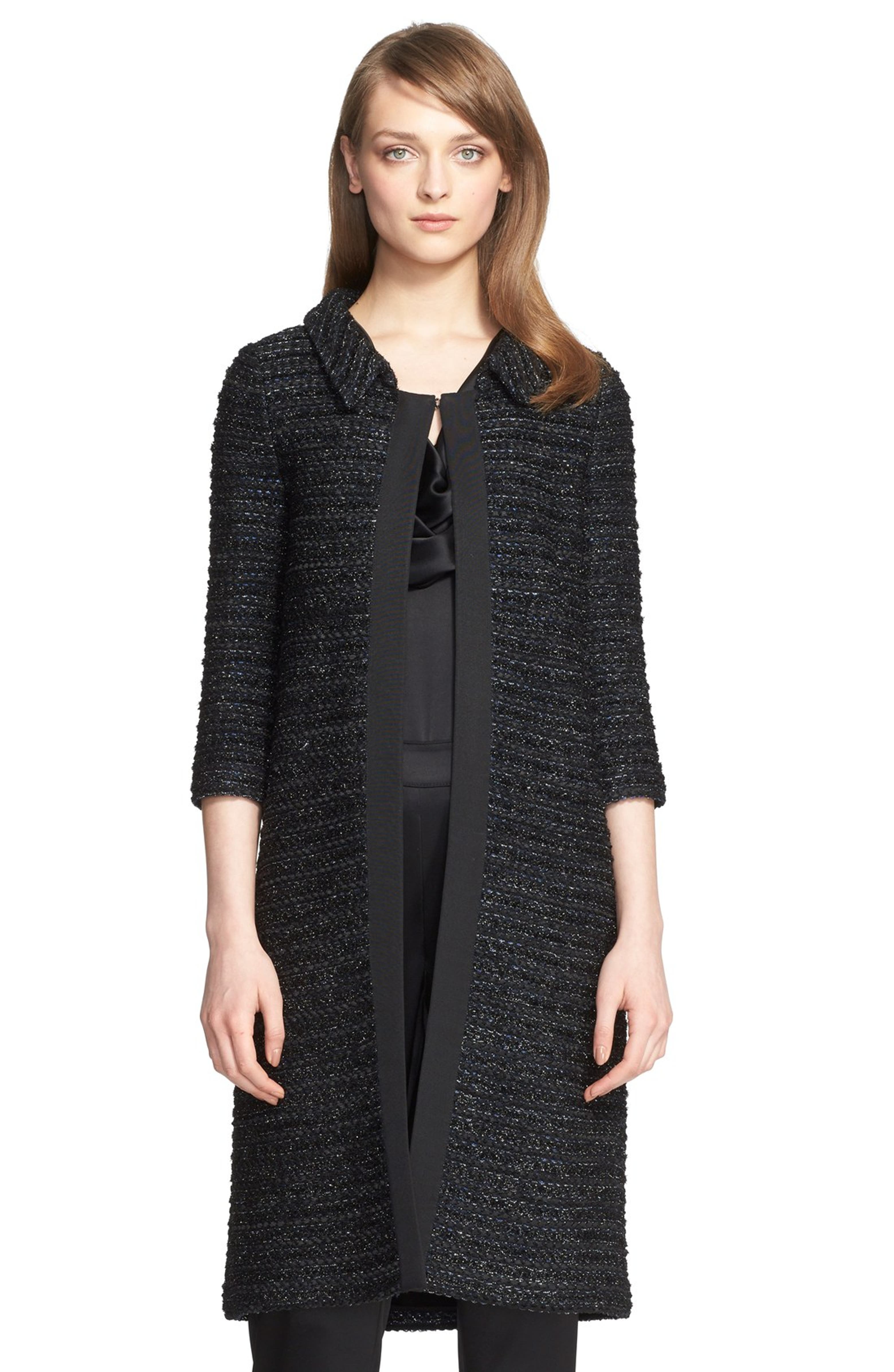 St. John Collection Ribbon Texture Tweed Knit Topper | Nordstrom