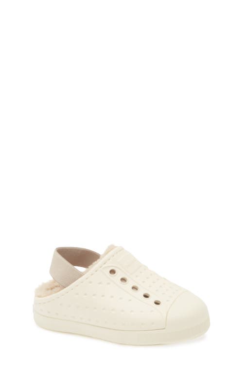 Native Shoes Jefferson Cozy Clog in Bone White/White/Flax Tan 