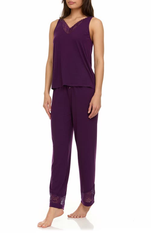 Flora By Flora Nikrooz Women's Franny Tank And Pajama Pants Set In Plum