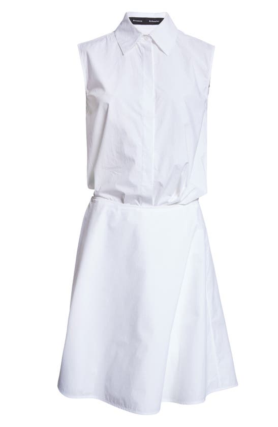 Shop Proenza Schouler Cindy Washed Cotton Poplin Shirtdress In White