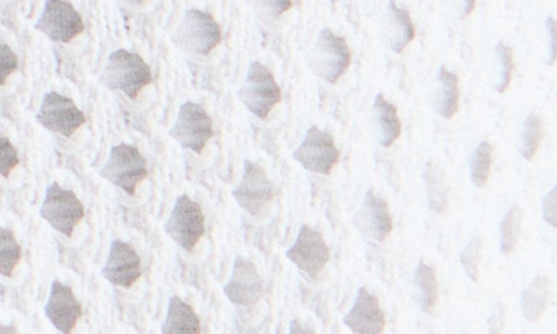 Splendid Nova Short Sleeve Cotton Pointelle Cardigan In White
