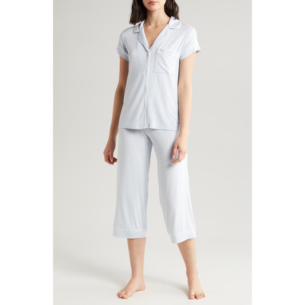 Eberjey Gisele Jersey Knit Crop Pajamas In White