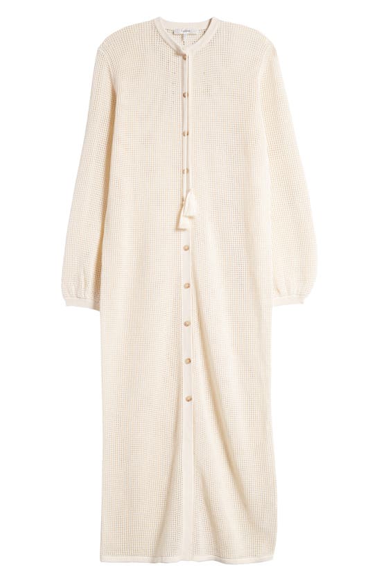 Shop Frame Open Knit Long Sleeve Maxi Sweater Dress In Cream