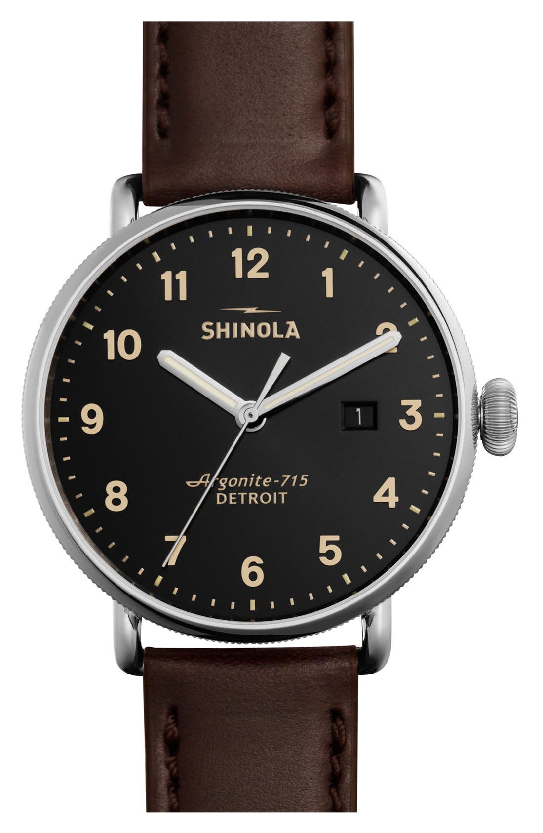 Click to view more detailed imagery on our partner's website Shinola Men's Canfield Alligator Leather Strap Watch In Black