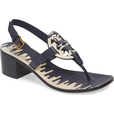 Tory Burch Miller Logo Slingback Sandal- Blue
