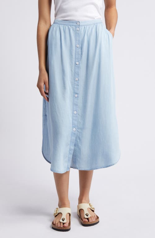 Caslonr Caslon(r) Button Front Chambray Skirt In Blue