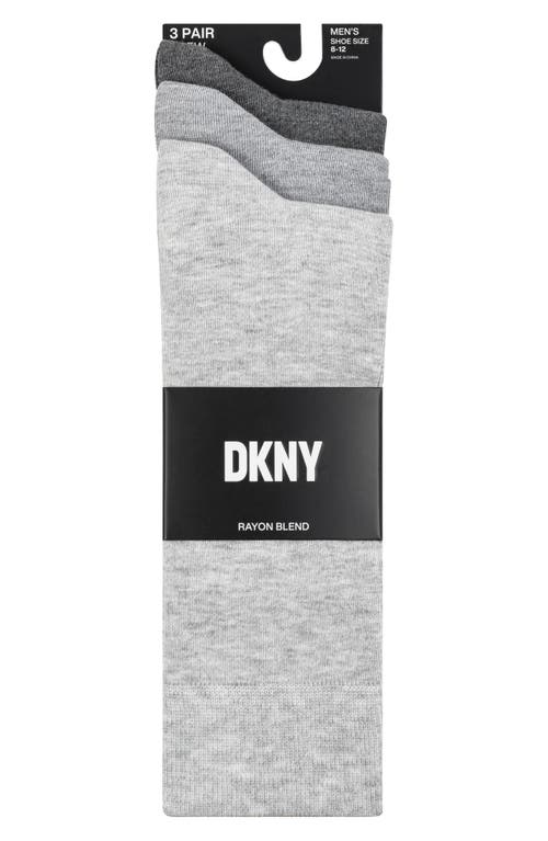Shop Dkny 3-pack Crew Socks In Medium Grey