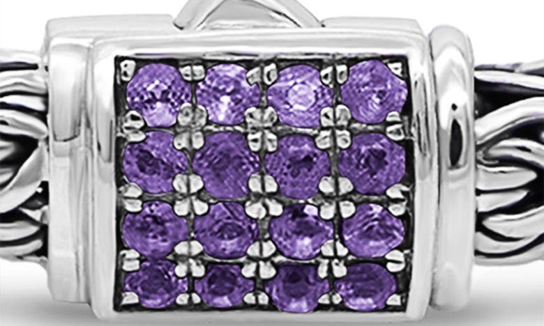 Devata Sterling Silver Semiprecious Stone Chain Bracelet In Silver Purple