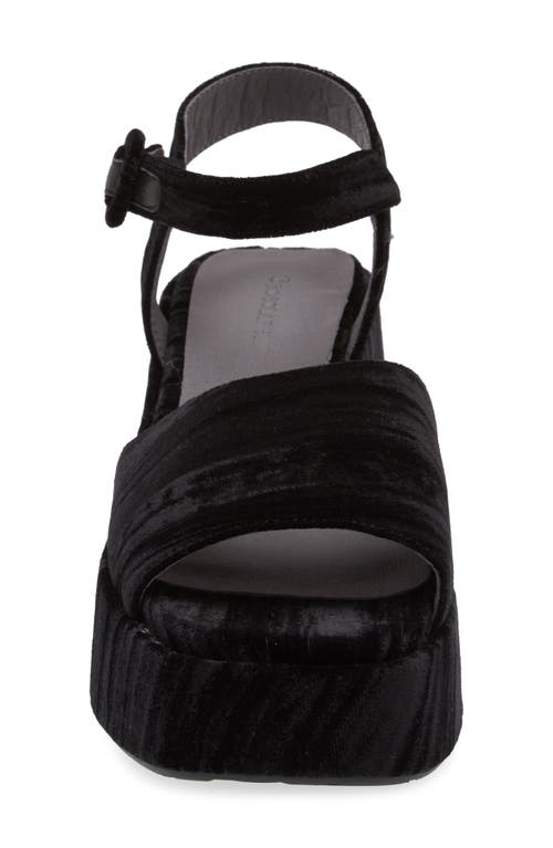 Chocolat Blu Georgette Platform Slide Sandal In Black Velvet