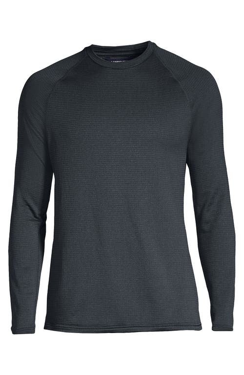 Shop Lands' End Long Sleeve Crew Neck Expedition Thermaskin Long Underwear Top In Steel Gray