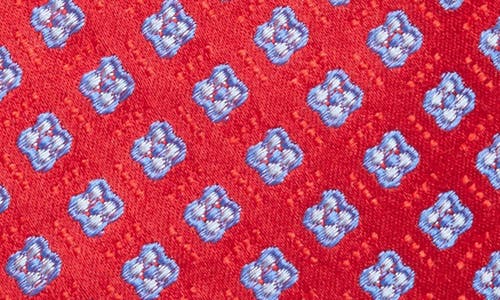 Duchamp Floral Medallion Silk Tie In Red