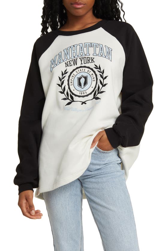 PACSUN MANHATTAN RAGLAN SLEEVE SWEATSHIRT