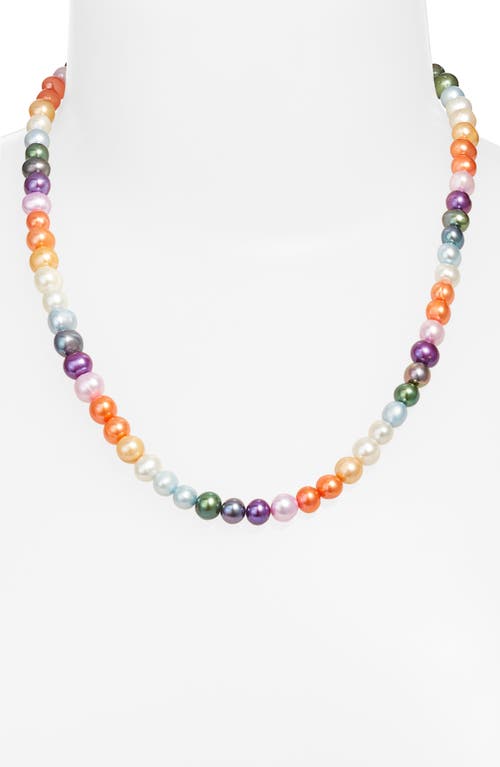 Shop Vidakush Multicolor Freshwater Pearl Necklace In Multi/gold