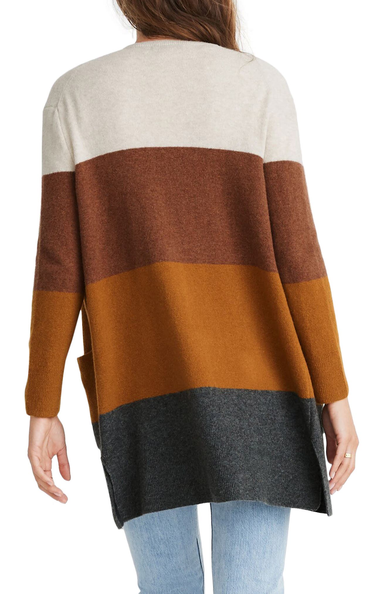 kent colorblock long cardigan