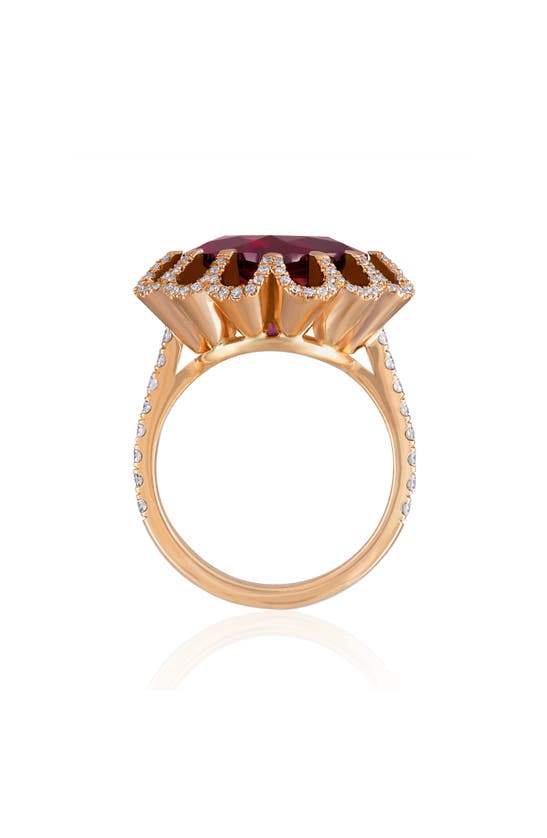 Shop Mindi Mond Imperial Hues Garnet & Diamond Ring In 18k Rose Gold