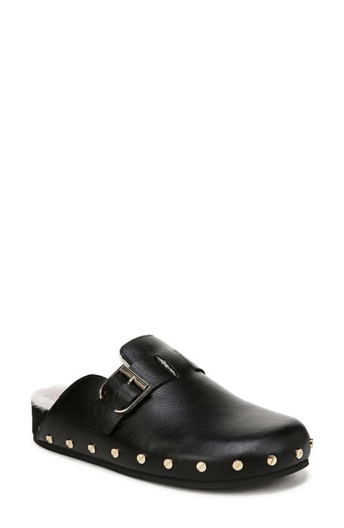 Veronica Beard Fern Leather Shearling Rivets Clogs In Black