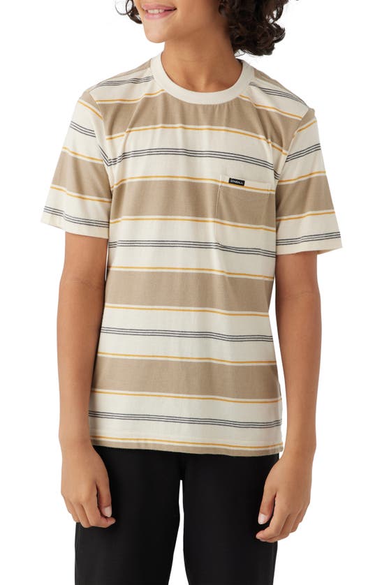 O'neill Kids' Bolder Stripe Pocket T-shirt In White