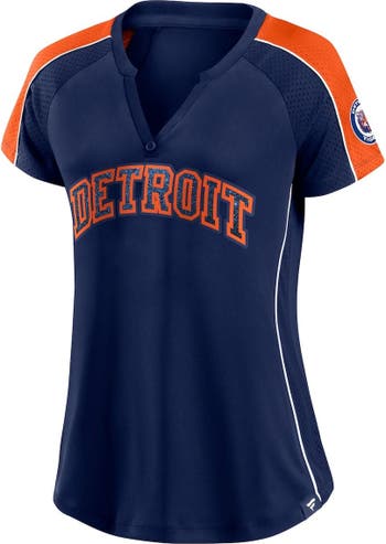 Women's Fanatics Branded Navy/Gray Detroit Tigers V-Neck T-Shirt