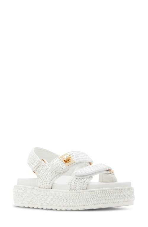 Bigmona Raffia Slingback Platform Sandal in White