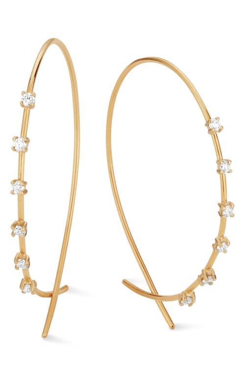 Shop Lana Solo Small Upside Down Hoop Earrings In Yellow Gold/diamond