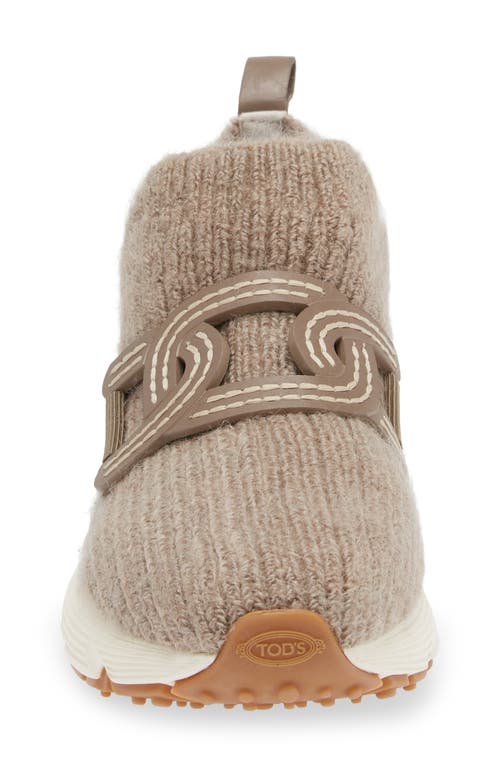 Tod's Leather-trimmed Knit Sneakers In Altraversione