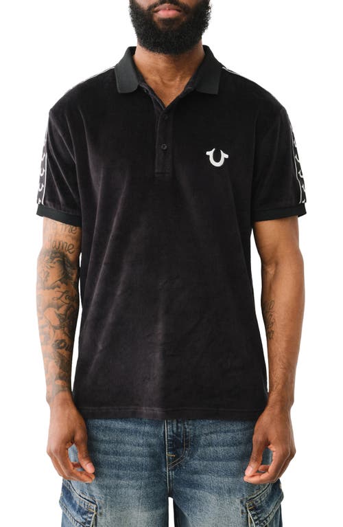 Shop True Religion Brand Jeans Damask Polo In Jet Black