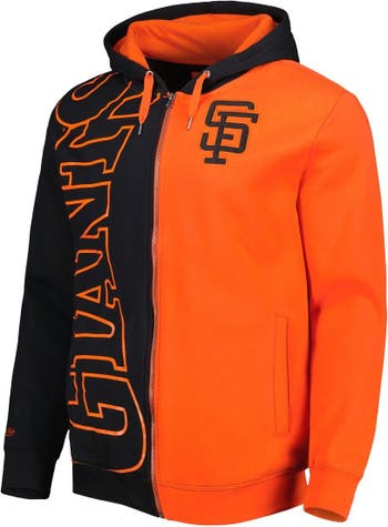 Mitchell & Ness Men's Mitchell & Ness Black/Orange San Francisco Giants  Fleece Full-Zip Hoodie