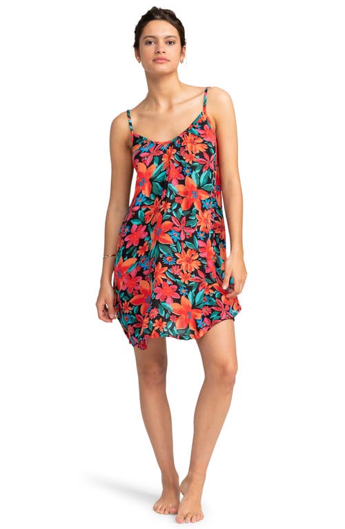 Shop Roxy Floral Minidress In Anthracite Floral