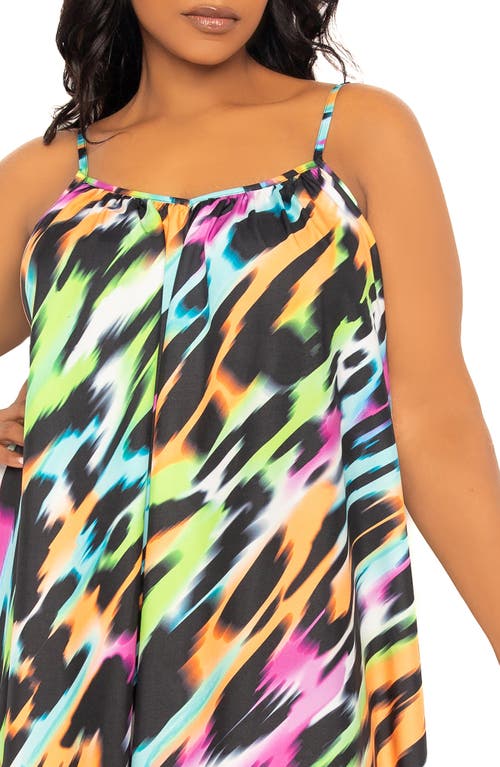Buxom Couture Plus Size Animal Print Voluminous Maxi Dress In Multi