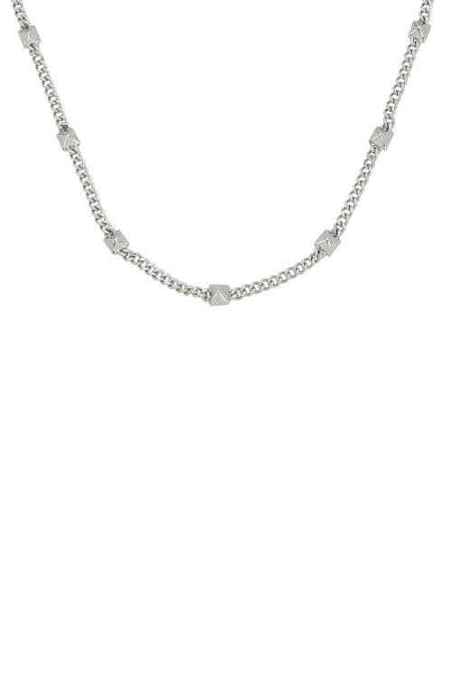 Shop Allsaints Nugget Station Collar Necklace In Rhodium