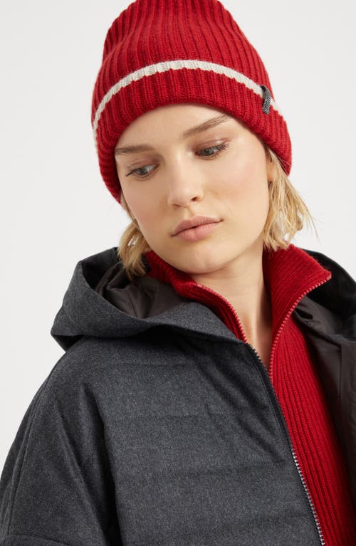 Shop Brunello Cucinelli Knit Beanie In Red