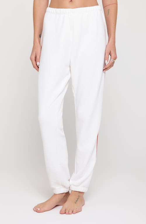 Luna Rainbow Cotton & Modal Sweatpants in White