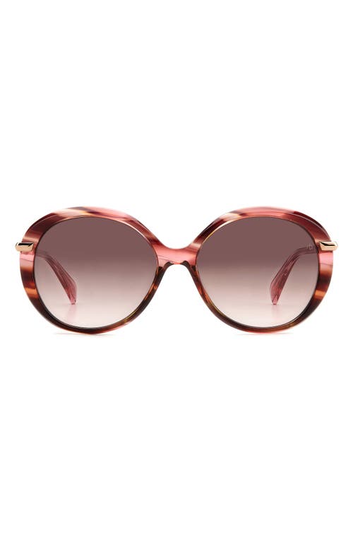 rag & bone 56mm Gradient Round Sunglasses in Pink Horn/Brown Gradient at Nordstrom