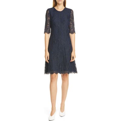 Hugo Kirelia Lace Cocktail Dress, Blue