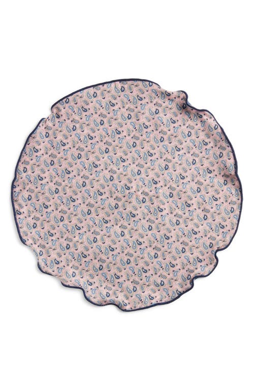 Shop Edward Armah Paisley & Leaf Print Reversible Silk Pocket Circle In Pink