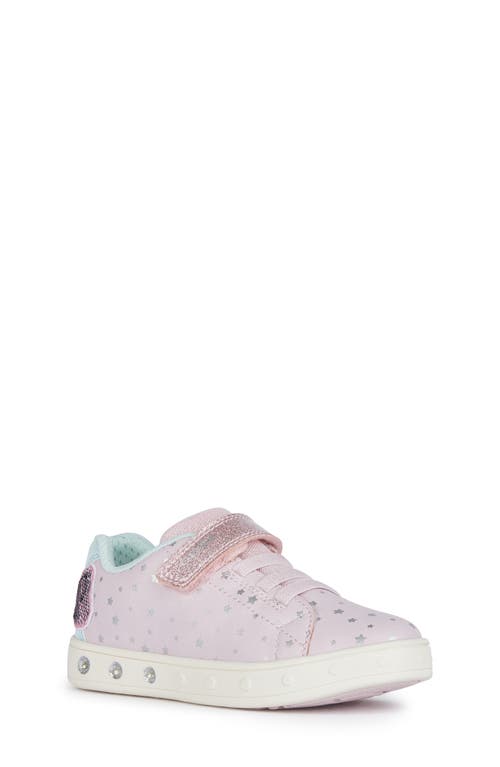 Shop Geox Kids' Skylin Light Up Sneaker In Pink/aqua