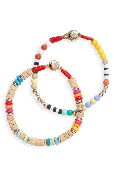 ROXANNE ASSOULIN New Patchwork set of 12 beaded bracelets