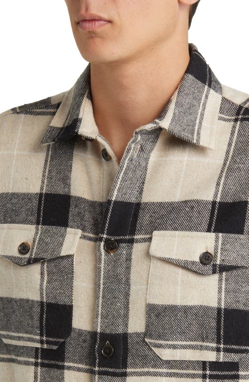 Shop Les Deux Lennon Check Cotton Blend Shirt Jacket In Dusty Teak/black