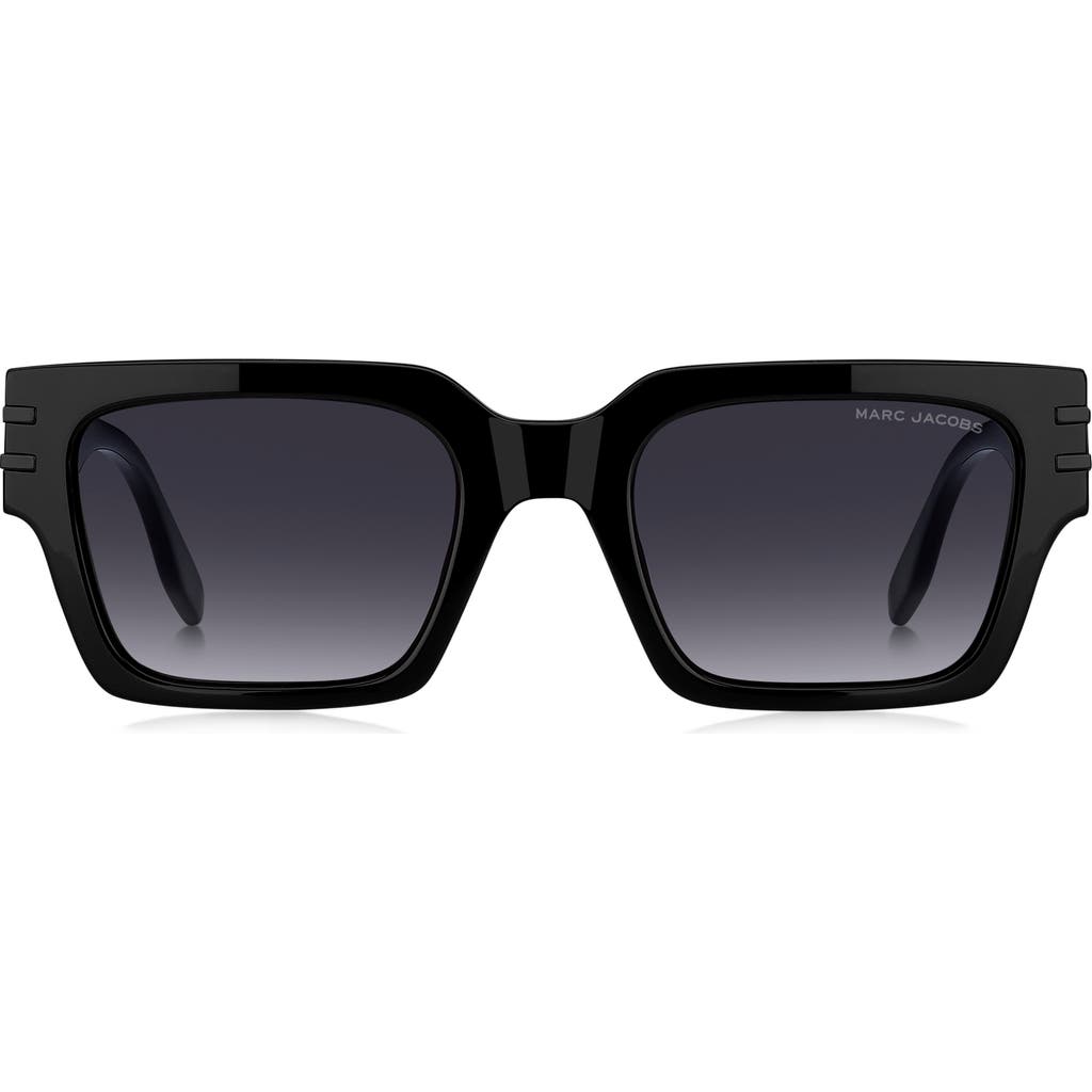 Marc Jacobs 52mm Gradient Rectangular Sunglasses In Black