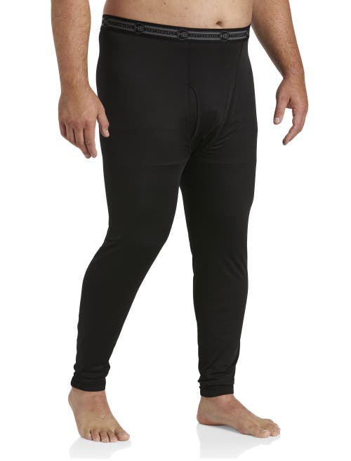 Harbor Bay By Dxl Colder Weather Level 2 Performance Thermal Pants In Black