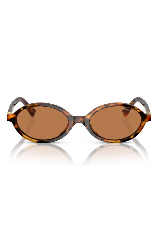 Shop Miu Miu 50mm Oval Sunglasses In Brown