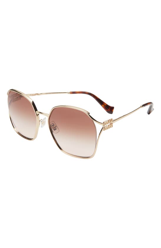 Shop Miu Miu 60mm Gradient Round Sunglasses In Brown Gradient