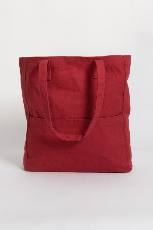 Shop Terra Thread Organic Cotton Canvas Work Tote Bag In Ruby Red