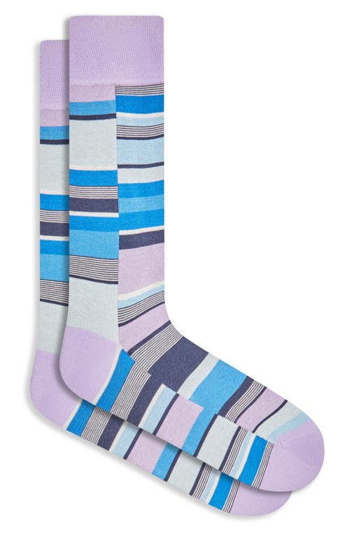 Bugatchi Geo Pattern Cotton Blend Dress Socks in Lilac at Nordstrom