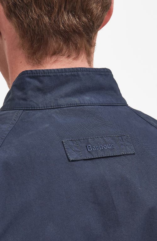 Shop Barbour Royston Cotton Canvas Jacket In Navy