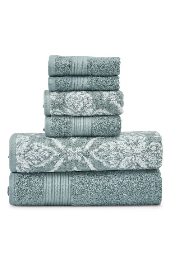 Modern Threads 6 Piece Yarn Dye Towel Set In Ivy