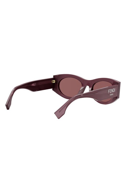 Shop Fendi ' Roma 52mm Oval Sunglasses In Shiny Violet/bordeaux